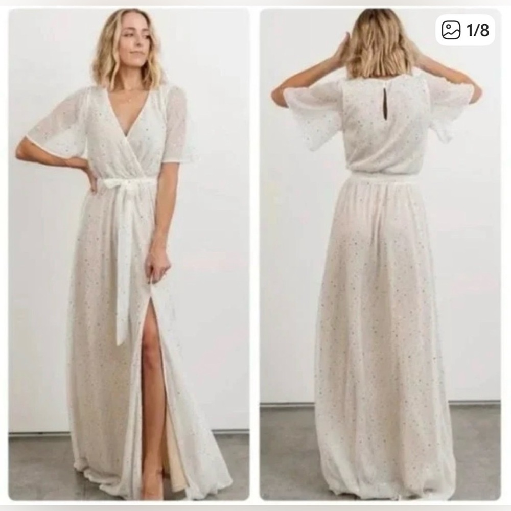 White Dress with gold Sparkles
